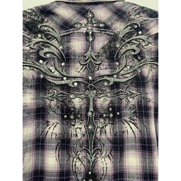 Roar Purple Plaid Button-Down Shirt - Picture 4 of 8